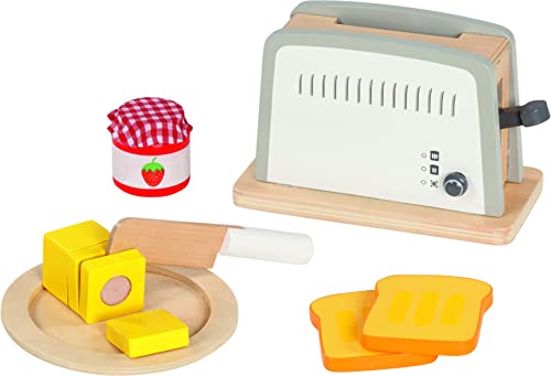 goki 51507 - Toaster - Spielset - Zubehör für Kinderküche und Kaufladen, aus Holz