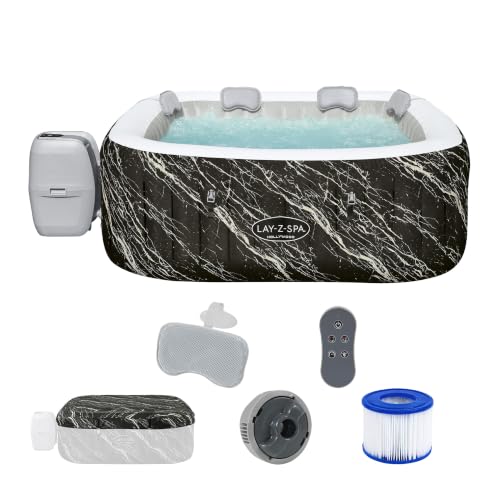 Bestway® Lay-Z-SPA® LED-Whirlpool Hollywood AirJet™ für 6 Personen 180 x 180 x 66 cm, Marmor-Optik (Marquinia)