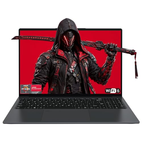 Breloom 16 Zoll FHD Gaming Laptop mit AMD Ryzen 7 4800H 8-Kern-Prozessor, 16GB DDR4 RAM, 512GB SSD, AMD Radeon Graphics, Wi-Fi 6, IPS Bildschirm, 65W Typ-C, Fingerabdrucksensor