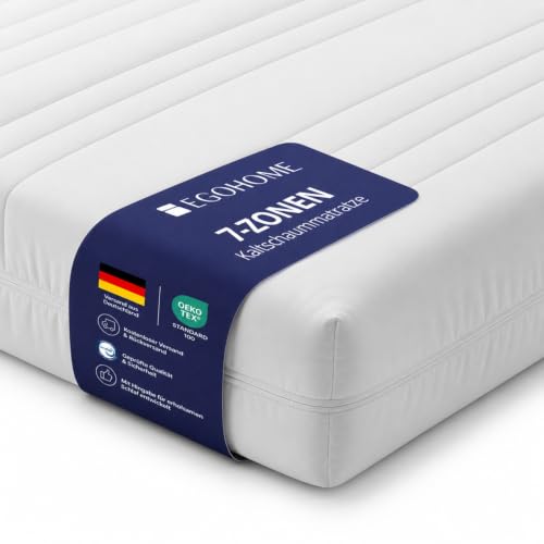 EGOHOME Matratze 90x200 cm | 7-Zonen Comfort Mattress, H3 mittelfest