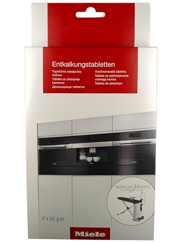 Miele Entkalkungstabletten für Kaffeevollautomat, Entkalkungstabs für Kaffeemaschinen und Espressomaschinen, 6 Entkalkungstabletten 50 Gramm (6 Stück)