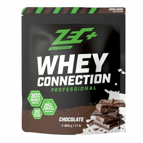 ZEC+ Whey Connection Professional – aus hochwertigem Whey-Konzentrat & 30% Whey Protein-Isolat, hochwertiger Eiweißshake mit Enzymkomplex, Schokolade - 800g