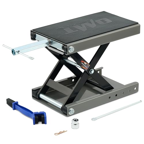 Orion Motor Tech Motorradheber Motorradhebebühne höhenverstellbarer 95-370mm Hebescheren-Mittelständer mit Kapazität von 500kg/1100 lbs Fahrradreparatur-Scherenheber für die Motorradwartung, Grau