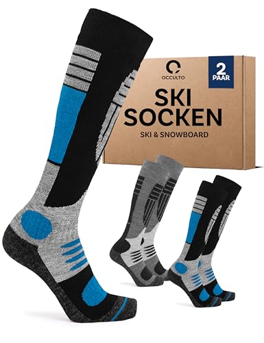 Occulto Herren Skisocken 2er Pack, 4er Pack (Modell: Felix) 2 Paar Blau Schwarz 43-46