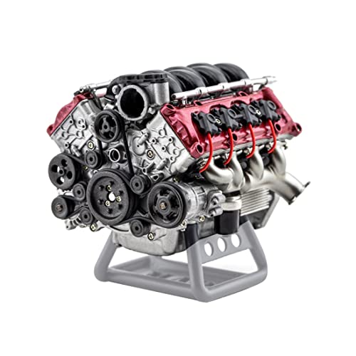 V8 Motor Bausatz für Erwachsene, MAD RC Dynamischer Verbrennungs Motor Modell, DIY Montage Motor für AX90104 SCX10Ⅱ Capra VS4-10 Pro/Ultra Modell Auto - KIT Fassung