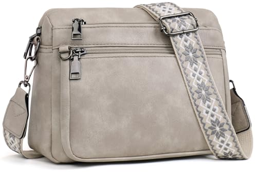 MUIIKOLA umhängetasche damen,umhängetasche mittelgroß tasche umhängetasche,damen Veganes Leder,Weich Breiter Gurt