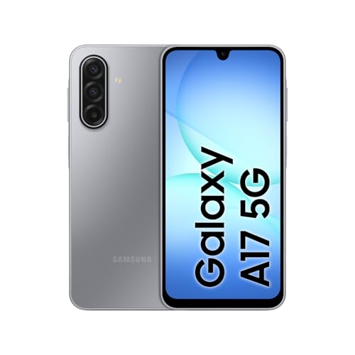 Samsung Galaxy A17 5G AI Smartphone, KI-Handy mit Android, Dünner 7,5-mm-Rahmen, 50-MP-Kamera, 128 GB Speicher, 4 GB RAM, 5.000-mAh-Akku, Gray, 2,5 Jahre Herstellergarantie