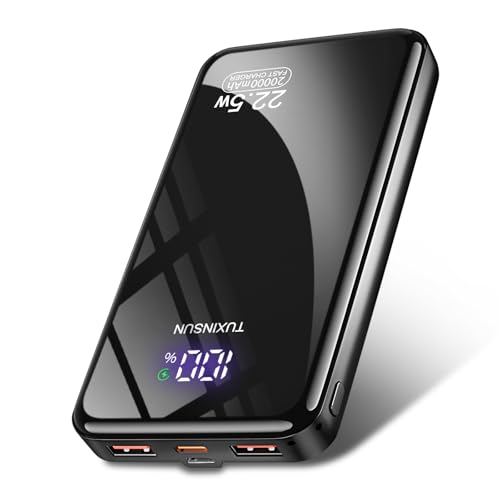 Power Bank 20000 mAh 22.5 W PD3.0 QC4.0 Externer Handyakku PD20W Schnellladen Powerbank mit LCD-Display USB-C Ausgänge und Eingänge Tragbares Ladegerät mit Smartphones (P11D-01)