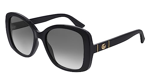 GUCCI Womens GG0762S Sunglasses, Black-Black-Grey, 56