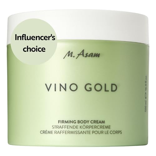 M. Asam VINO GOLD Straffende Körpercreme (500 ml) – reichhaltige Anti-Aging Körperpflege für glatte Haut, verbessert die Hautfestigkeit, mit Aloe Vera, Koffein, Vitamin E & B3, vegan