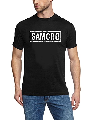 Coole-Fun-T-Shirts Herren FT Patch Sons of Anarchy Redwood Original Samcro T-Shirt, Schwarz, XXL