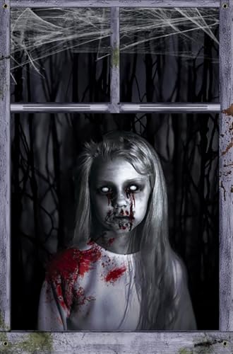 Halloween Deko Outdoor Innen Horror Helloween Accessoires Fensterbilder 120×80 Fenster Fensterdeko Party Halloweendeko Wanddeko Dekoration Haloween Gruselig Vorhang Indoor Decor Fensterbild Hängedeko