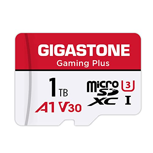 GIGASTONE Gaming Plus Micro SD Karte 1TB + SD Adapter, Kompatibel mit Nintendo Switch 1, Steam Deck bis zu 150/120 MB/s. MicroSDXC Speicherkarte UHS-I A1 U3 V30 Klasse 10, 4K UHD Video
