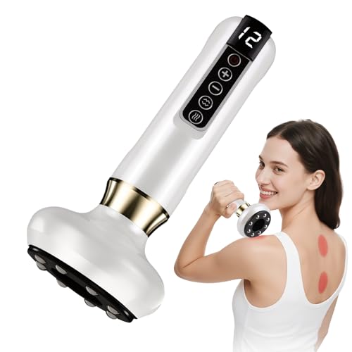 Wagxoey Elektrisches Cellulite Massagegerät, 12 Saugstufen & Wärme, Anti-Cellulite & Straffung, Tragbar & USB-C Aufladung, Schröpfgerät Elektrisch für Bauch, Taille, Arme & Beine