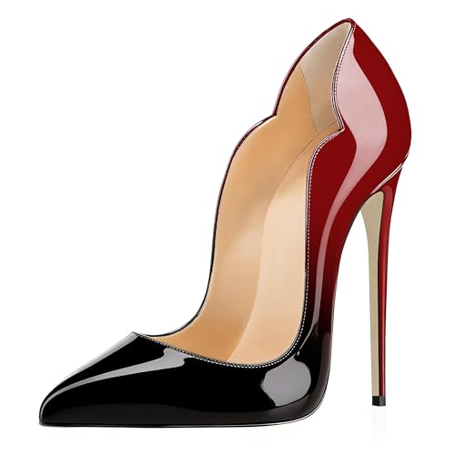 EDEFS Stiletto Pumps Damen Gradient aus Lackleder mit 12cm Absatz Modische High Heels für Abend und Business EU39