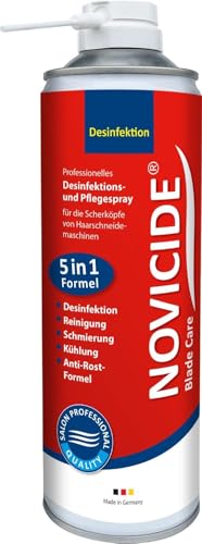 NOVICIDE Blade Care Spray 500 ml – 5-in-1 Pflege für Haarschneidemaschinen & Scheren – desinfiziert, reinigt, schmiert, kühlt & schützt vor Rost – für Barber & Friseure