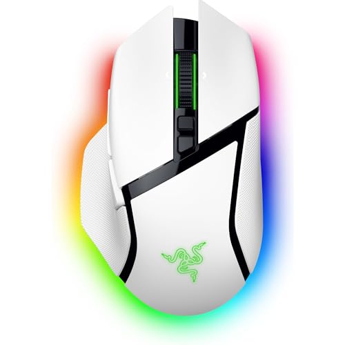 Razer Basilisk V3 Pro - Anpassbare kabellose Gaming-Maus HyperScroll Tilt Wheel - Focus Pro 30K Optischer Sensor - 13-Zonen Chroma-Beleuchtung - 10+1 Programmierbare Tasten - PC/Mac | Weiß