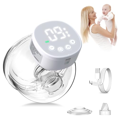 Journeyside Elektrische Freihand-Milchpumpe, tragbare Milchpumpe, 3 Modi, 9 Saugstufen, geräuscharm,Milchpumpe Handsfree mit LED-Anzeige, 24-mm-Flansch
