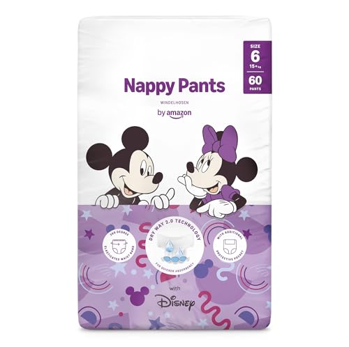 by Amazon Disney-Windelhosen, Größe 6 (über 15 kg), 60 Stück, weiß (früher von der Marke Mama Bear, dasselbe Produkt)