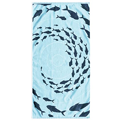DecoKing Strandtuch groß 90x180 cm Strandlaken 100% Baumwolle Frottee Velours Badetuch Pflegeleicht weich und saugfähig Schnelltrocknendes Strand Handtuch blau dunkelblau Shoal