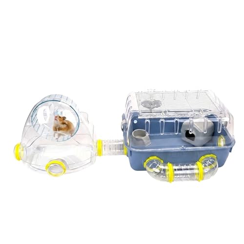 Ferplast Gabbia per criceti COMBI 2, Casetta per piccoli roditori, Robusta plastica, Tetto con griglia apribile, Tubi area palestra e accessori inclusi, 79,5 x 29,5 x h 26,3 cm Blu