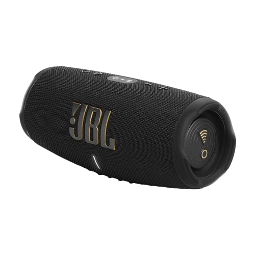 JBL Charge 5 Wifi – Kabelloser Lautsprecher mit Bluetooth und Wifi – Wasser - und staubdicht – Integrierte Powerbank – Bis zu 20 Stunden Akkulaufzeit – Schwarz
