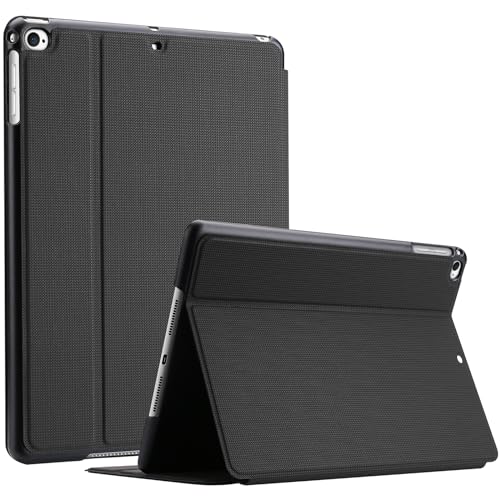 ProCase Buchdeckel Hülle für iPad 9.7 Zoll 6. Generation 2018/5. Generation 2017 /Air 2 / Air 1, Schutzhülle Case Smart Cover für iPad 6/5 -Schwarz