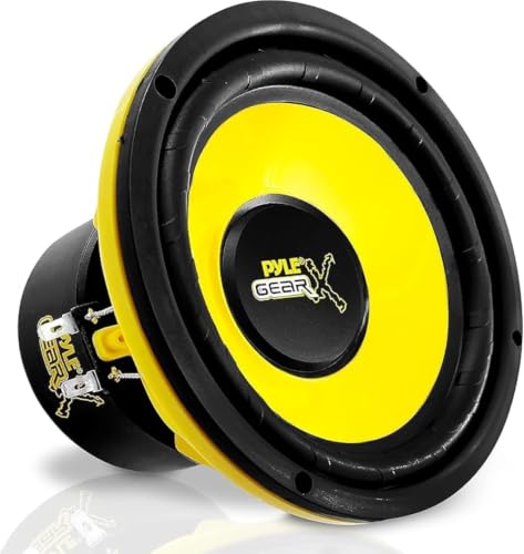 Pyle Hifi Lautsprecher Box, Lautsprecher Auto – Einbaulautsprecher als Auto Lautsprecher 165mm passend für OEM Standard, Woofer Autolautsprecher, Auto Box mit 300W & 60Hz–20kHz, Lautsprecherbox Gelb
