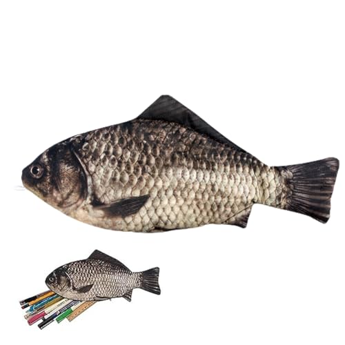 AWOXIHJ 1 Stück Fisch Geformt Federmäppchen Neuheit Fisch Federbeutel Fisch Geldbörse Lustige Federmäppchen mit Gepolstertem Dickschaum Futter für Schule Klassenzimmer