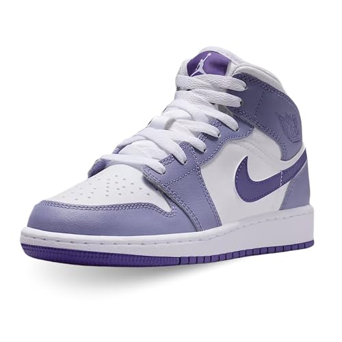 NIKE Schuhe Air Jordan 1 Mid (GS) Code DQ8423-500 Violett Jungen, Violett/Weiß, 40 EU
