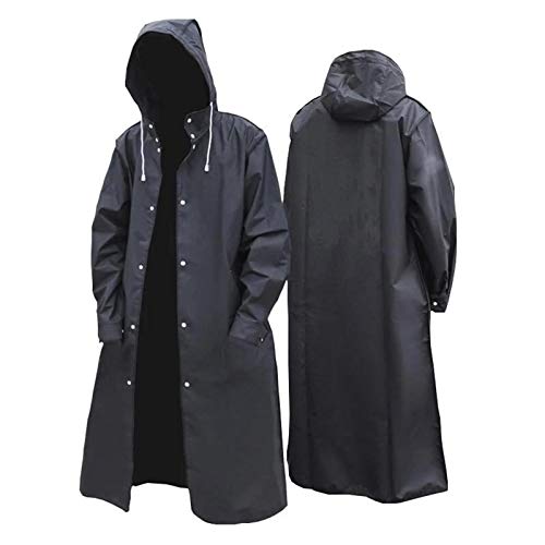 Jannyshop Herren Regenmantel Ultraleichte wasserdichte Lange Kapuzenmäntel mit Ärmeln Regenjacke Regenbekleidung Wiederverwendbare Regenponchos-X-Large