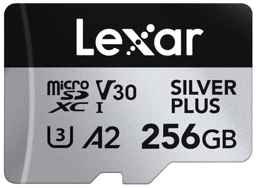 Lexar Silver Plus 256GB Micro SD Karte bis zu 205MB/s, MicroSDXC UHS-I