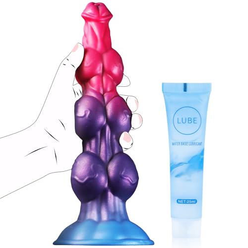 18 cm Langer Fantasy Monster Pferd Dildo mit 3 Knoten, Weiche Silikon Anal Dildos mit Knoten, Kleine G Punkt Dildos mit Saugnapf Sexspielzeug und Spiele für Frauen, Anfänger, Männer, Paare, Schwule