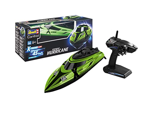 Revell Control X-treme Hurricane I Ferngesteuertes RC Boot I für Kinder und Erwachsene ab 14 Jahren I Speedboat mit LI-ION Akku für Stundenlange Action I 45 km/h I Mit Modellständer I 2,4 GHz