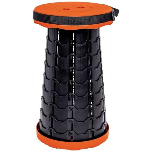 Avit Klapphocker Höhenverstellbar, Tragbarer Teleskophocker 6–46 cm, bis 200 kg belastbar, Rutschfester Stand, Leicht, Campinghocker für Baustelle, Garten, Angeln, Wandern, Picknick, BBQ, AV00010