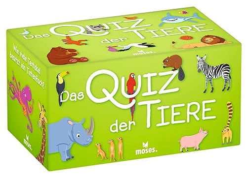 Moses. Das Quiz der Tiere, Kinder Wissensquiz mit 100 spannenden Tierfragen, Wissensspiel über das Reich der Tiere, Ratespiel für clevere Kids und Tierfreunde ab 8 Jahren