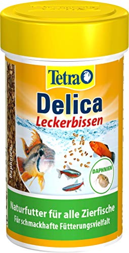Tetra Delica Daphnia Naturfutter - 100% sonnengetrocknete Wasserflöhe, natürliche Snacks für Zierfische, 100 ml Dose