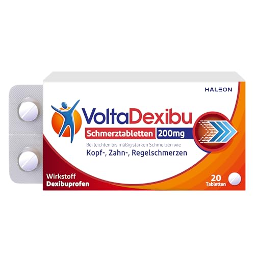 VoltaDexibu Schmerztabletten, 20 Filmtabletten, Dexibuprofen 200 mg