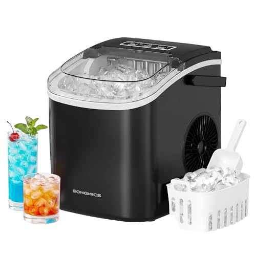 SONGMICS Eiswürfelmaschine, mit Selbstreinigung, 12 kg in 24 Stunden