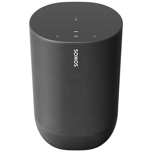 Sonos Move Smart Speaker (Wasserfester WLAN und Bluetooth Lautsprecher mit Alexa Sprachsteuerung, Google Assistant und AirPlay 2 – Kabellose Outdoor Musikbox mit Akku für Musikstreaming) schwarz