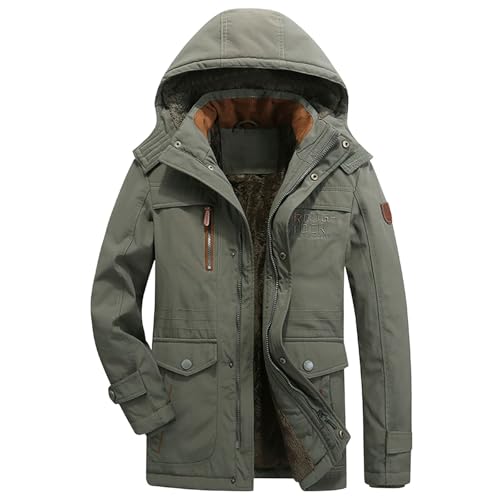 Bastwahl Parker Jacken Herren Militär Winter Bundeswehr Gefüttert - mit Futter und Abnehmbarer Kapuze Armee Jacke Winterjacke Teddyfutter Winterparka Herrenjacke Winddicht Wintermantel