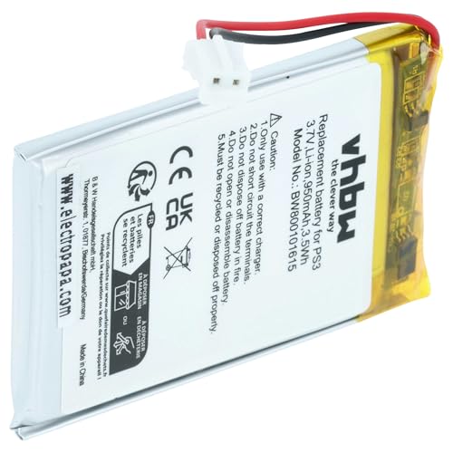 vhbw Akku kompatibel mit Sony Playstation3 PS3 DualShock 3 WiFi Controller Gamepad Controller (950 mAh, 3,7 V, Li-Ion)