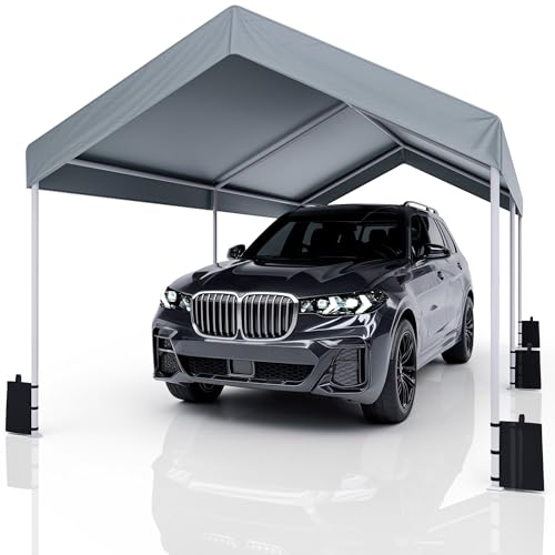 Carport 3x6 Zeltgarage Carport mit Dach, UV-beständig wasserdicht Garagenzelt Unterstand Lagerzelt Weidezelt Garagenüberdachung für Auto, LKW, SUV, Boot, Auto Garage Zelt für Party Garten