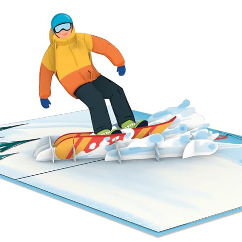 papercrush® Pop-Up Karte Snowboarder - Besonderer Gutschein für Snowboard Winterurlaub, Geldgeschenk für Snowboarden im Skiurlaub oder Snowboard Boots, 3D Winter Geburtstagskarte für Frauen und Männer