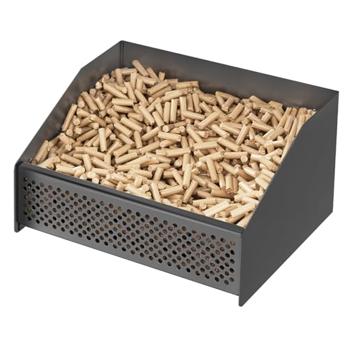 johgee Pelletkorb, 30 × 25× 17 cm Pelletbrennkorb für Kamine und Öfen (Schwarz)