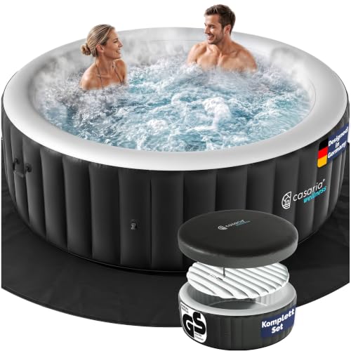 CASARIA Aufblasbarer Whirlpool 6 Personen rund Ø200 140 Düsen