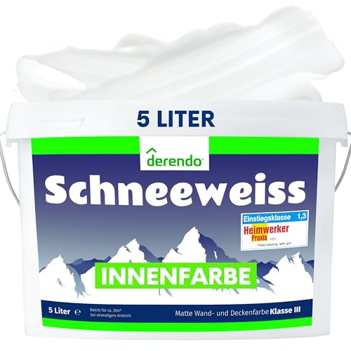derendo Wandfarbe weiß innen Schneeweiss Innenfarbe matt hochdeckend 5l