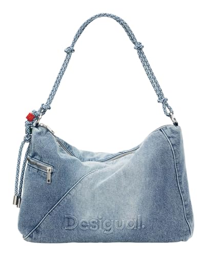 Desigual Schultertasche Umhängetasche Half Logo Leiria 2.0 Shoulder Bag Denim Raw blau