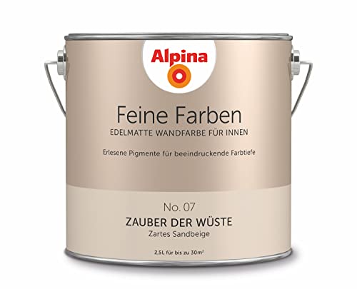 Alpina Feine Farben – No. 07 Zauber der Wüste – edelmatte Innenfarbe - Wandfarben für einzigartige Farbwirkungen und Raumstimmungen – Zartes Sandbeige – 2,5 Liter
