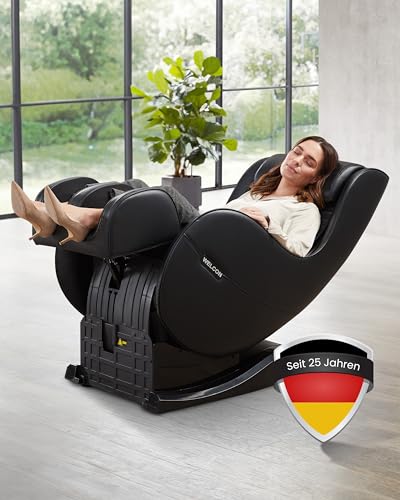 WELCON EASYRELAXX Massagesessel Schwarz mit L-Shape, Knet- & Klopfmassage